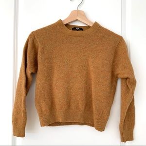 Uniqlo Brown/Orange Lambswool Crew Neck Sweater
